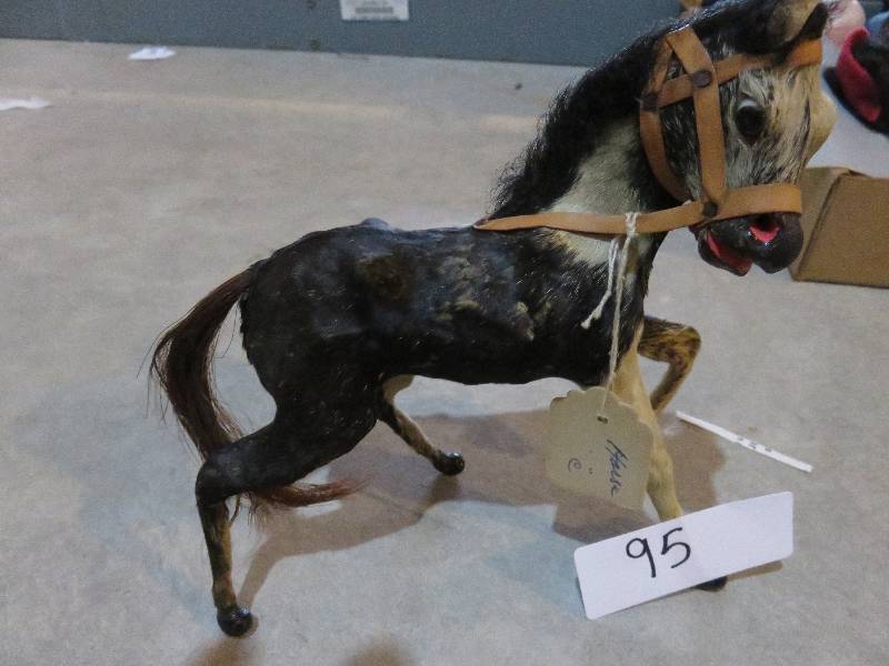 Horse statue with real hair