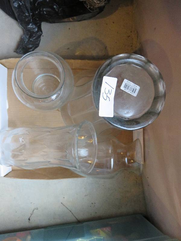 lot of glass vases
