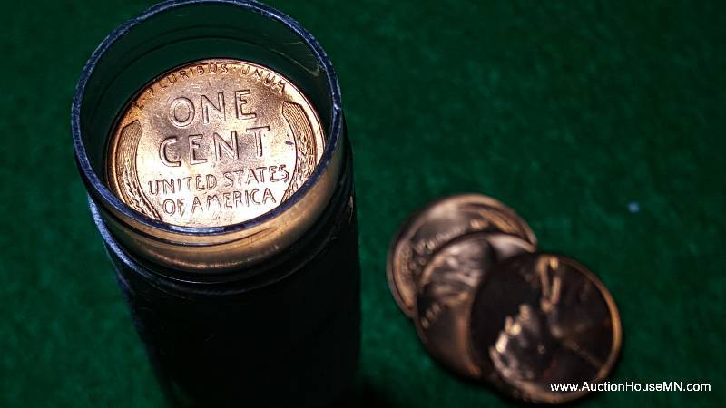 Tube of 1957 Uncirculated Wheat Cents