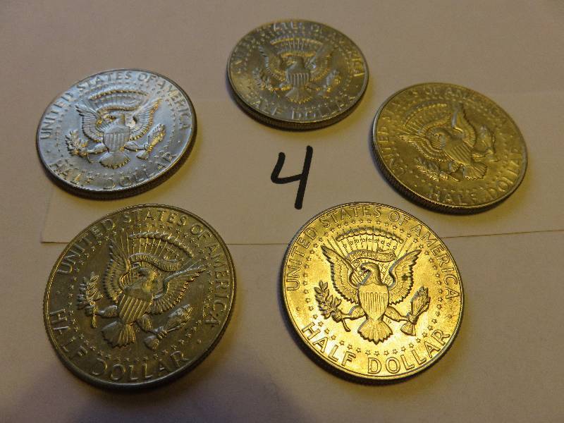 Lot of 5 U.S. Half Dollars (1966)