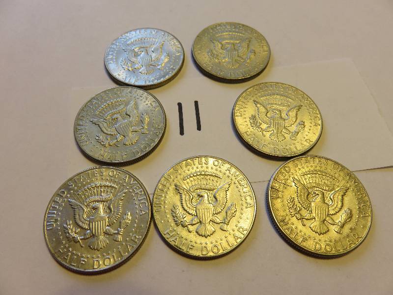 Lot of 7 U.S. Half Dollars (1966, 1968, 1969)