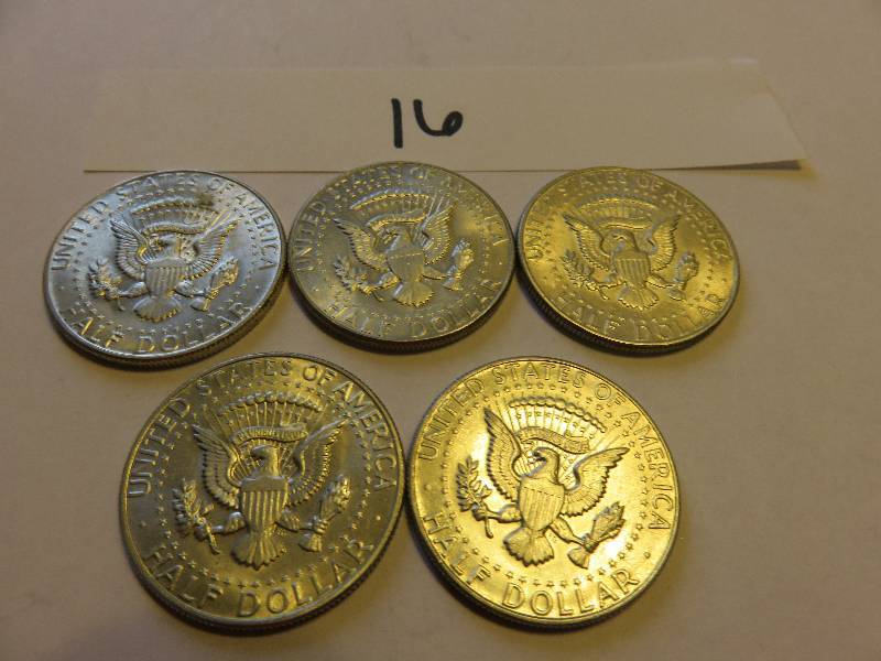 Lot of 5 U.S. Half Dollars (1967)