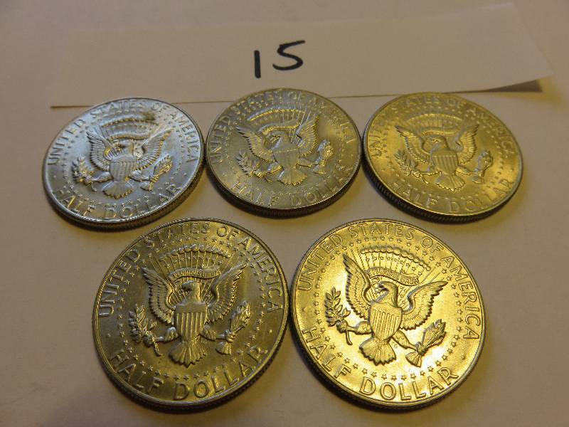 Lot of 5 U.S. Half Dollars (1967)