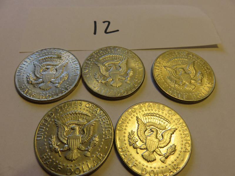 Lot of 5 U.S. Half Dollars (1967)