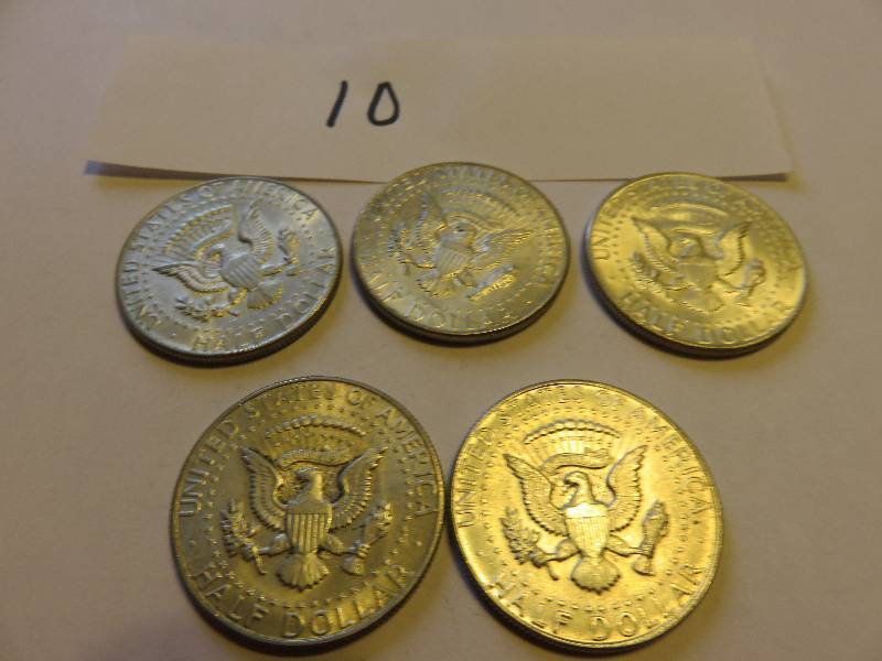 Lot of 5 U.S. Half Dollars (1965)
