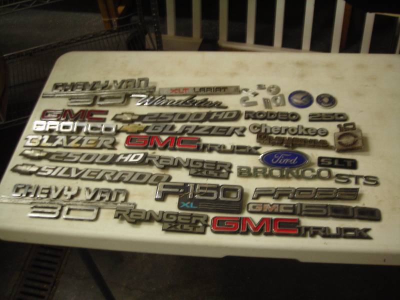 Large Lot Of Script Badges For Many Automobile Manufacturers
