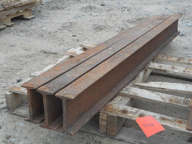 lot 9 image: (3) Steel I-Beams