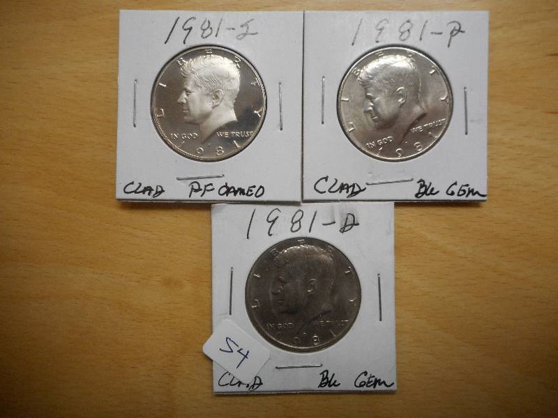 (3) Kennedy Halves 1981-P, 1981-D,...
