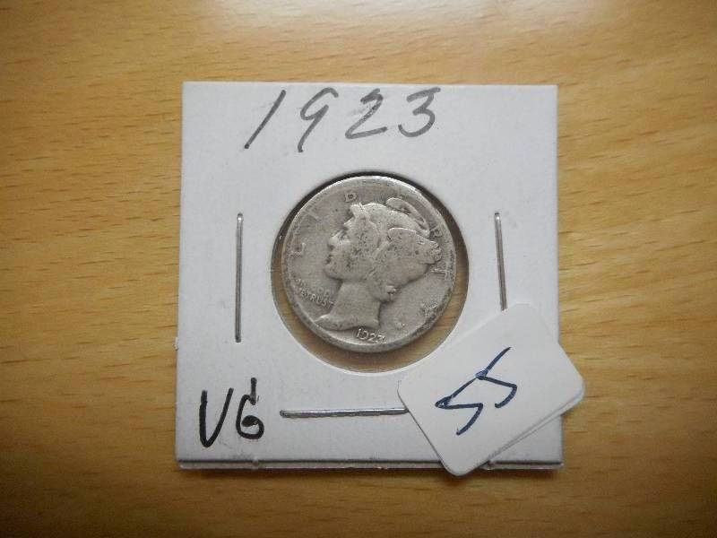 1923 Mercury Dime, VG...