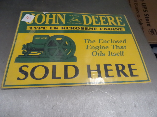 lot 125 image: John Deere Metal Hanging Sign 13 X 9