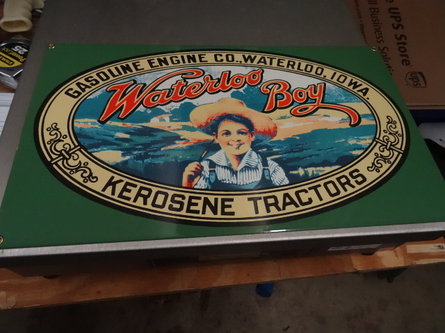 lot 127 image: Waterloo Boy Metal Sign 18 X 11