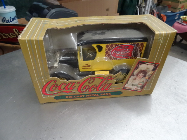 lot 148 image: Coca Cola Die Cast Metal Truck Bank
