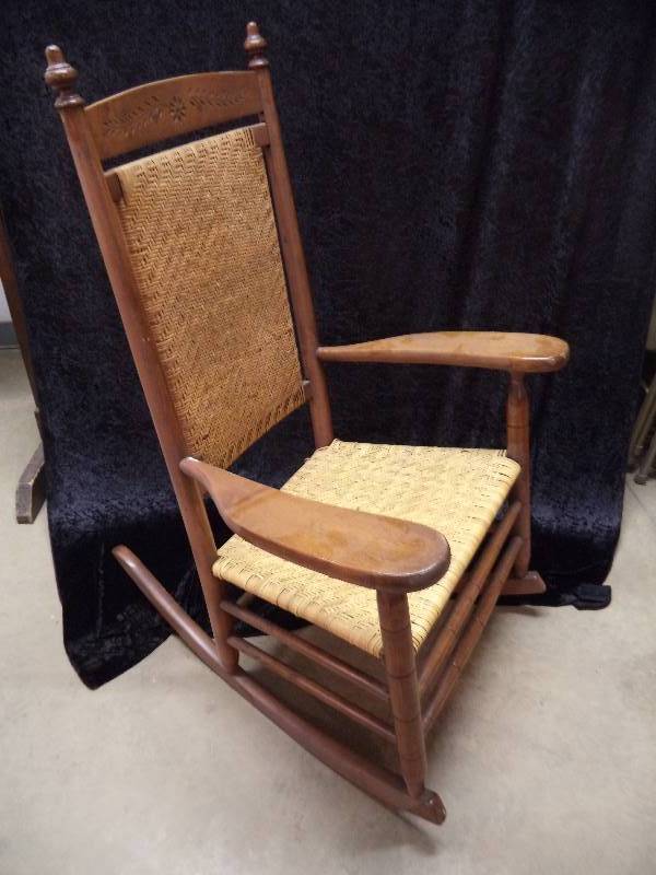 Large Rocking Chair with Cane Bottom