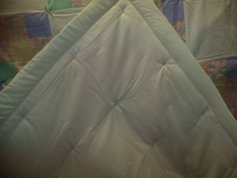 Handcrafted Quilt - Reversible Cream with Pastel Patchwork