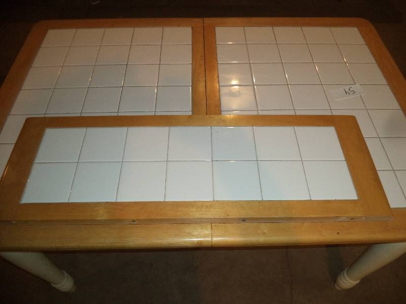 Table with White Tile Top