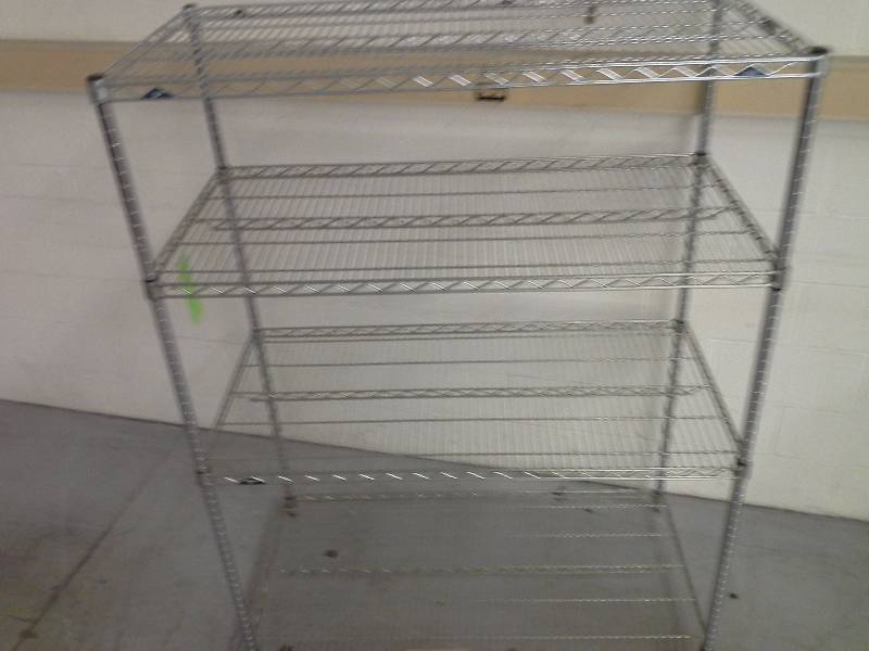 Wire shelving unit, 4 shelves