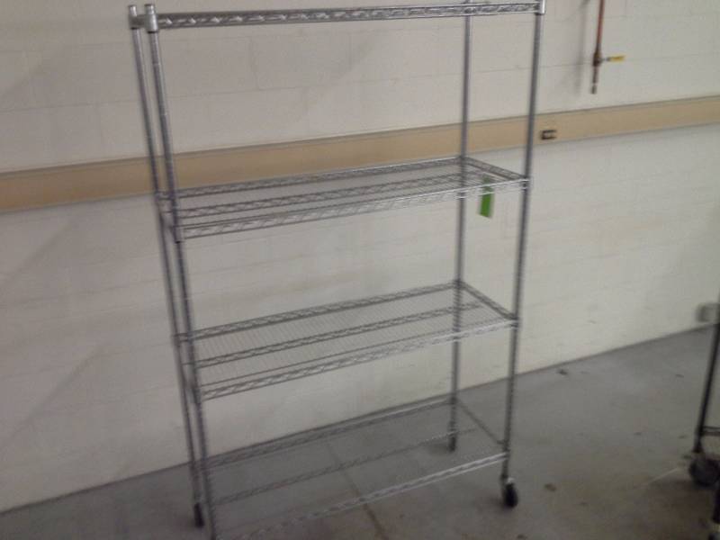 Wire shelving unit, 4 shelves