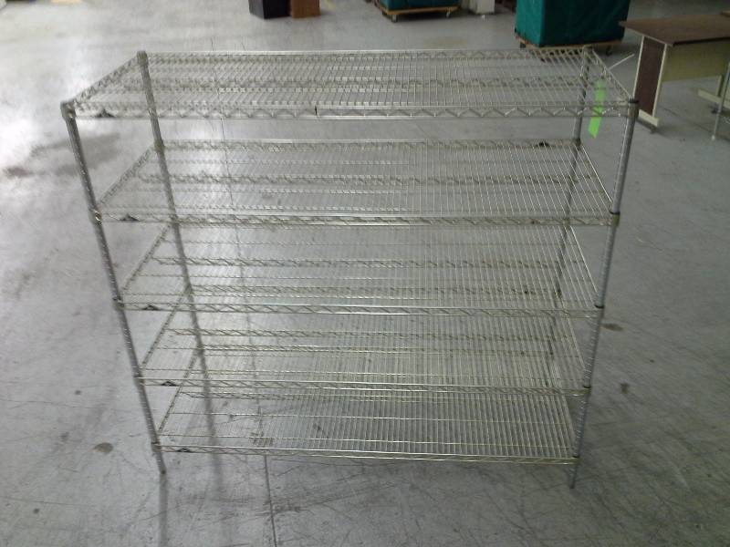 Wire shelving unit, 5 shelves
