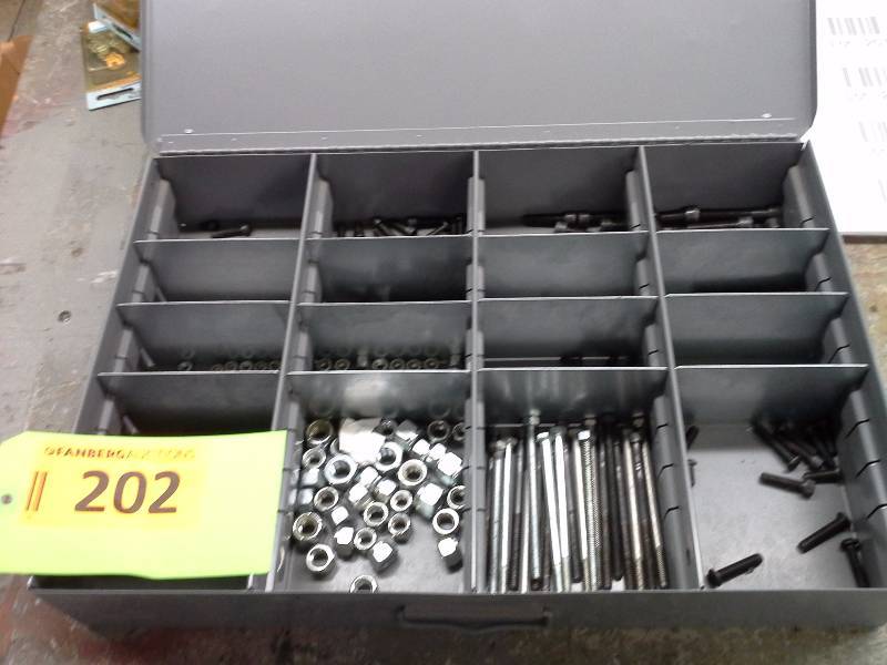 Metal case with miscellaneous hardware