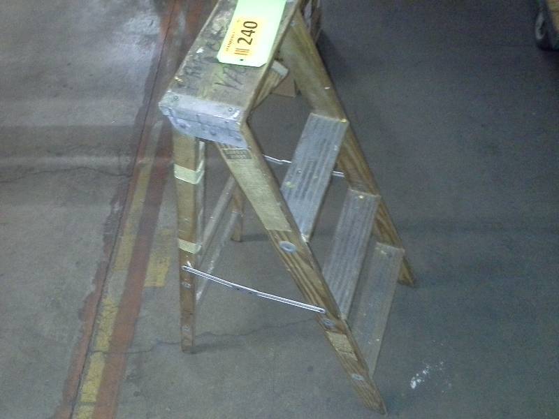 4 foot step ladder, wooden