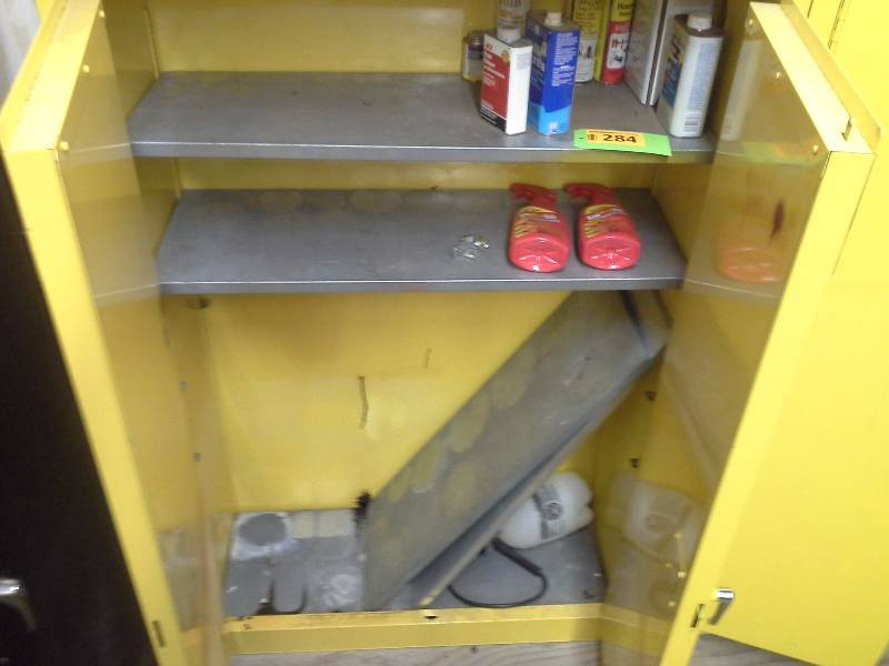 Yellow fireproof cabinet
