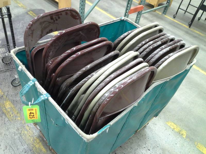 Approximately 21 metal folding chairs