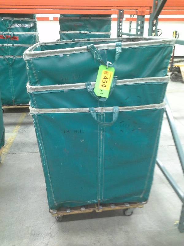 Lots of 3 green shipping and receiving bins