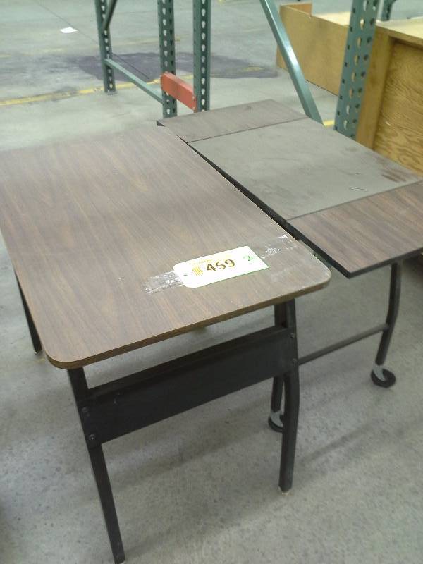 Pair of small tables, one has collapsible sides
