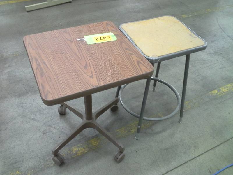 Small rolling table and stool