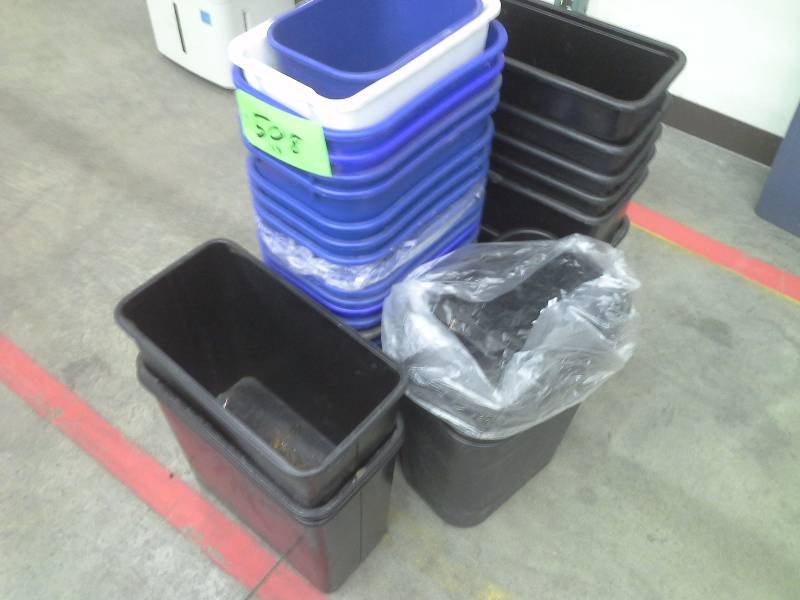 Trash receptacle lot, recycling bins as well