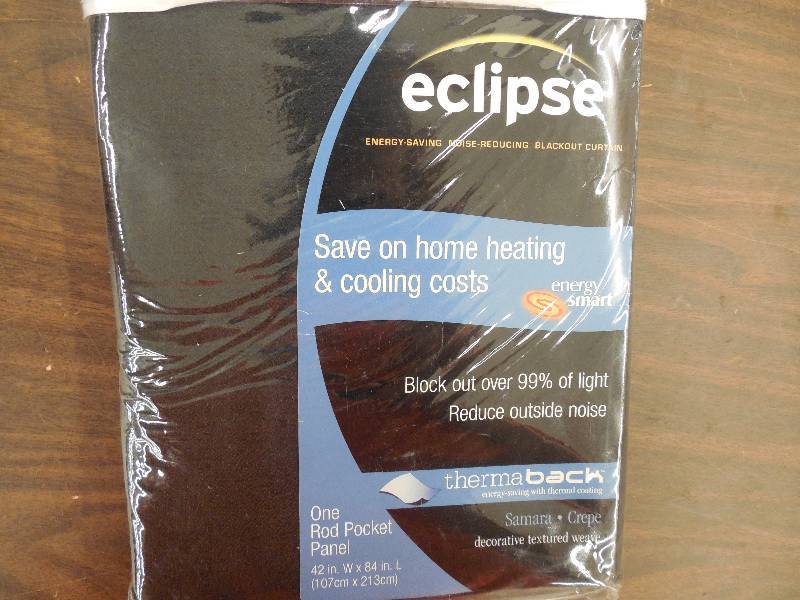 lot 59 image: Eclipse Samara Blackout Energy-efficient Curtain One Rod Pocket Panel (Black 42x84)