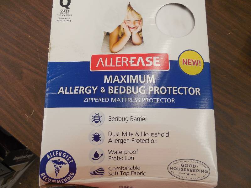 lot 60 image: AllerEase Maximum Allergy & Bed Bug Protection Zippered Mattress Protector