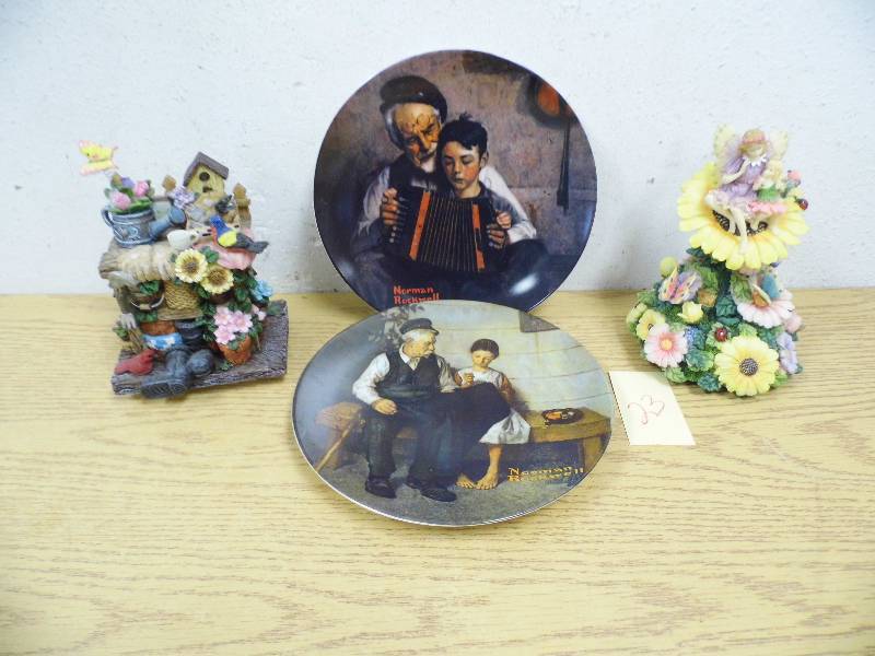Two Music Boxes & Rockwell Plates