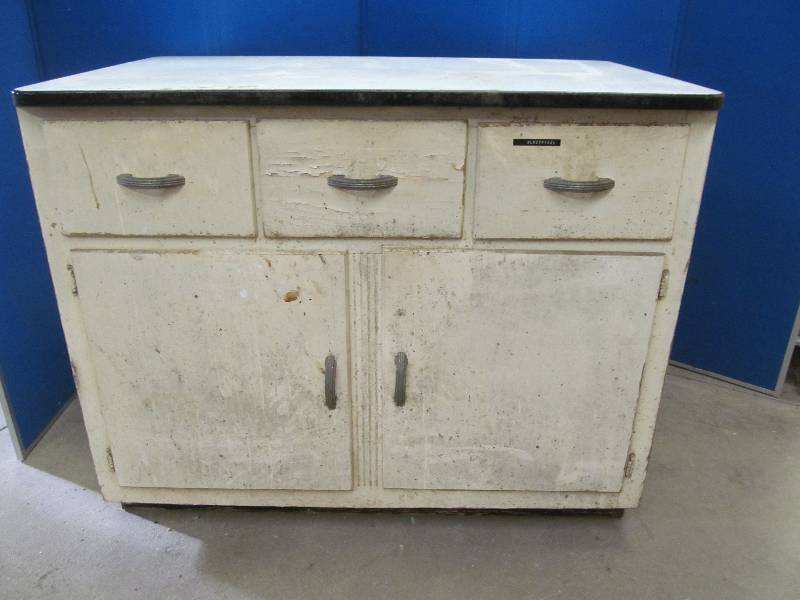enamel top cabinet