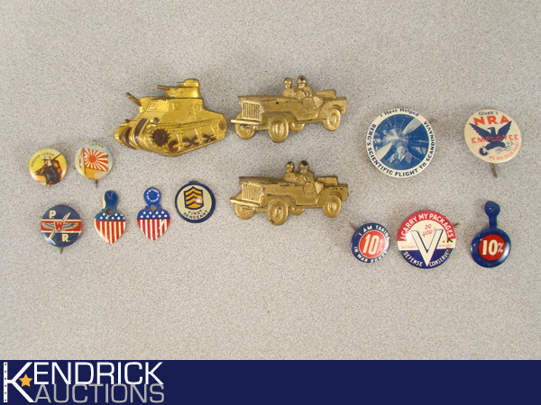 Lot of Vintage NRA, War, etc. Buttons