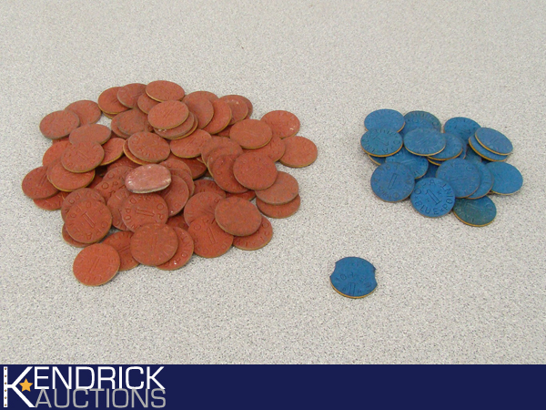 108 Vintage WWII OPA Red and Blue Points Ration Tokens