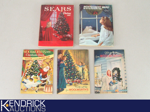 Lot of 4 Vintage 1950-60s Sears, Montgomery Ward, and Woolworths Christmas Catalogs