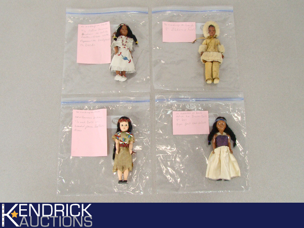 Lot of 4 Vintage Native American Dolls