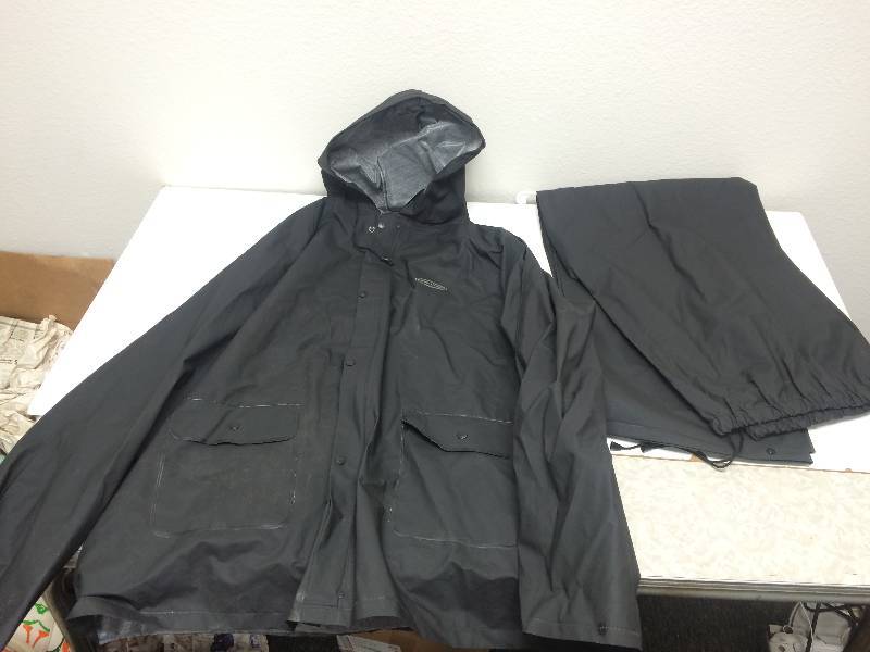 Rain Suit and Duffle Bags