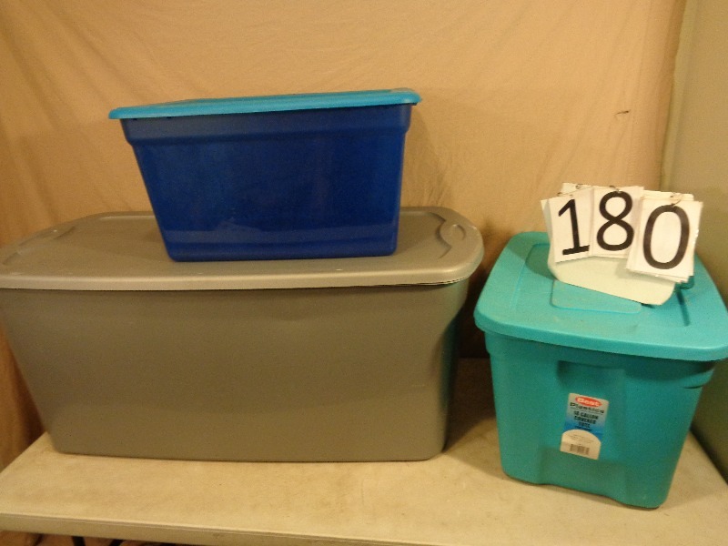 lot 180 image: 3 Totes with Lids