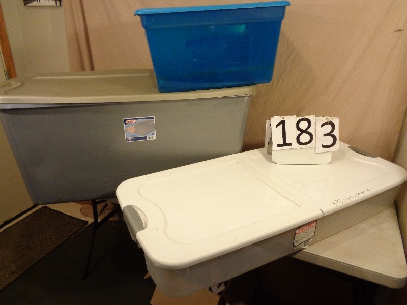 lot 183 image: 3 Totes with Lids