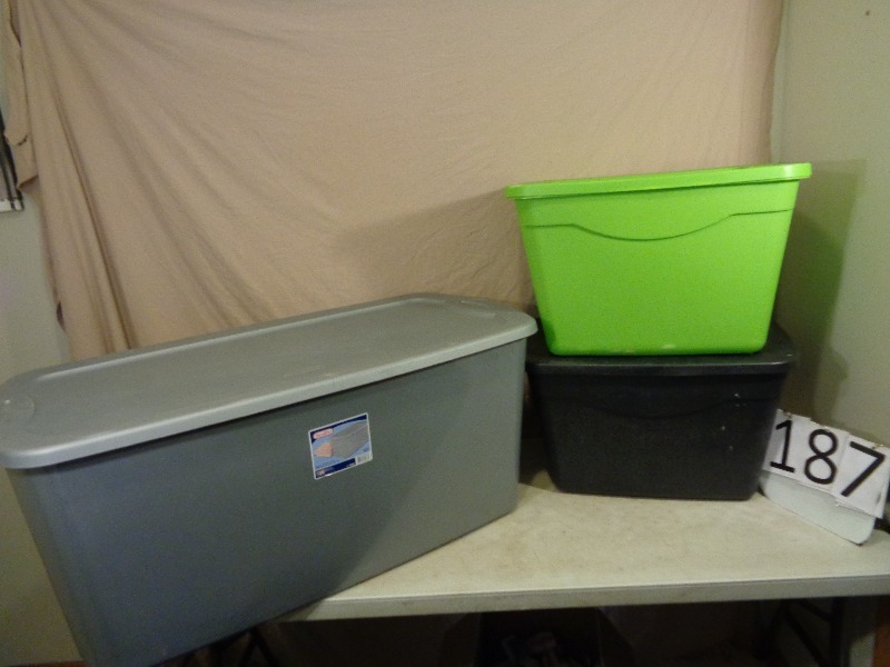 lot 187 image: 3 Totes with Lids