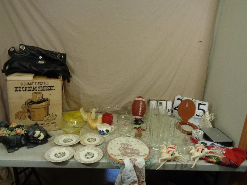 lot 225 image: Dietz Glass Globe, Glasses, and Decor