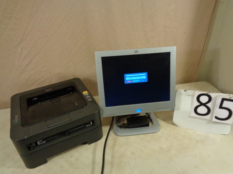 lot 85 image: Flat Computer Monitor and Brother Printer