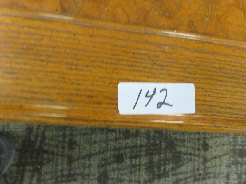 lot 142 image: large wood coffee table