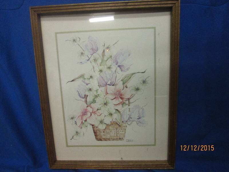 17 x 21 framed flower print...
