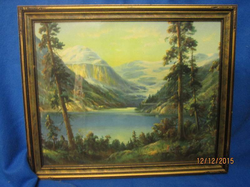 22 x 19 lake mountian scene ...