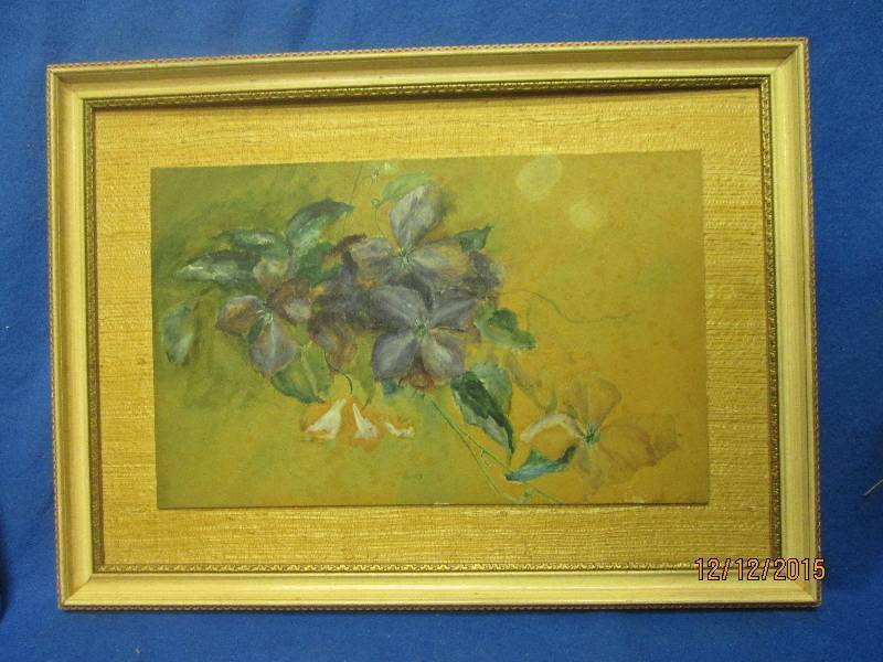 18 x 13 framed flower painting ...