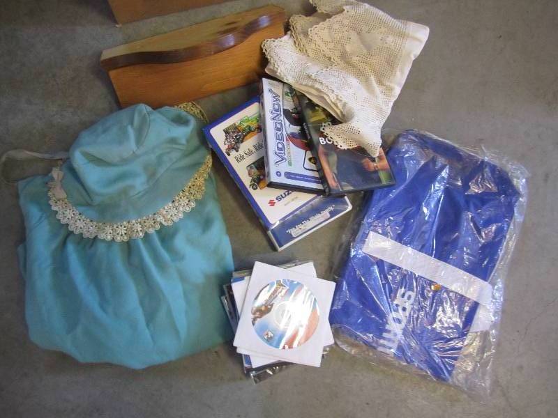 lot of household things, VHSs, CDs,...
