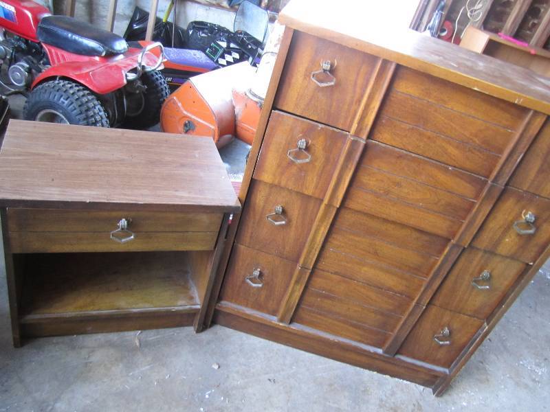 wooden dresser and bedside stand...